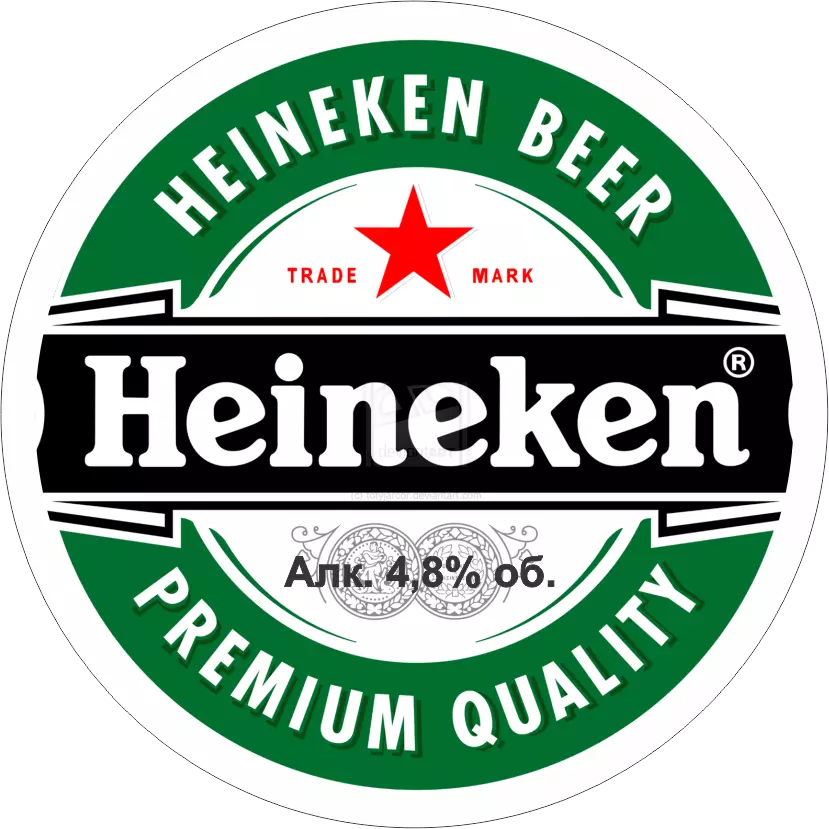 HEINEKEN (Первый пивзавод) РФ, светлое, алк. 4.8%
