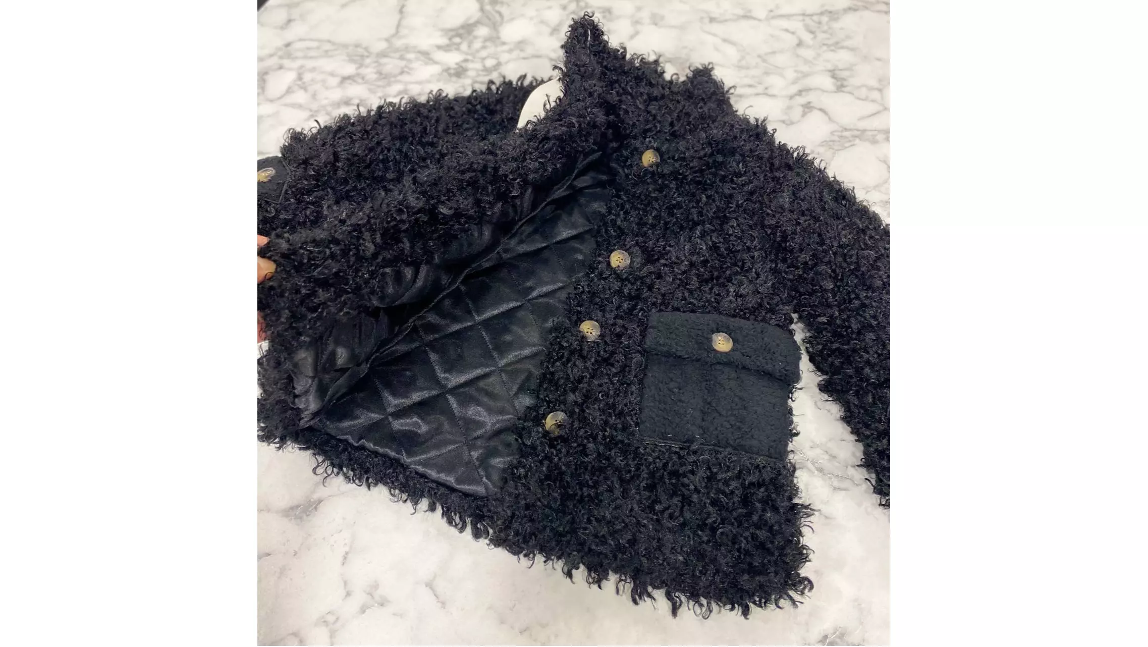 пальто тедди черное