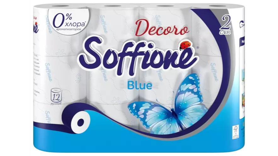 SOFFIONE туалетная бумага 2-слойный 12 шт, первичная целлюлоза