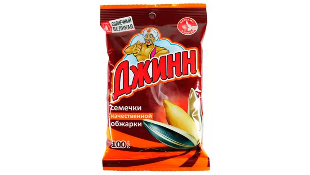 Джинн Солнечный великан семена подсолнечника неочищенные полосатые 100 г