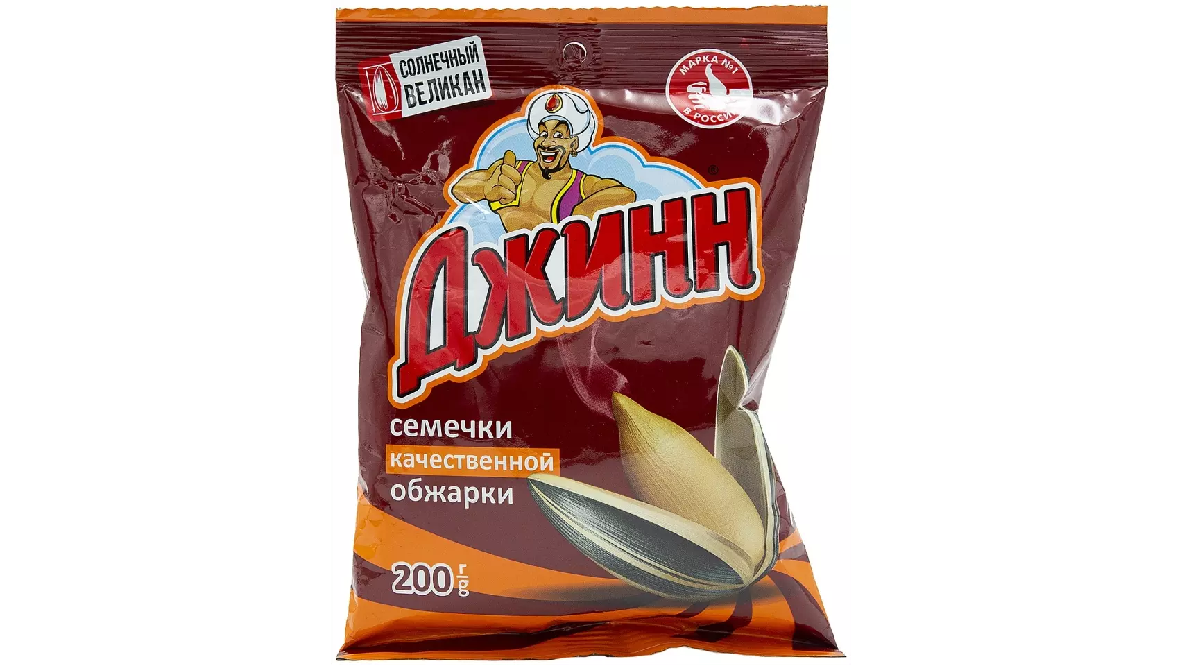 Джинн Солнечный великан семена подсолнечника неочищенные полосатые 200 г