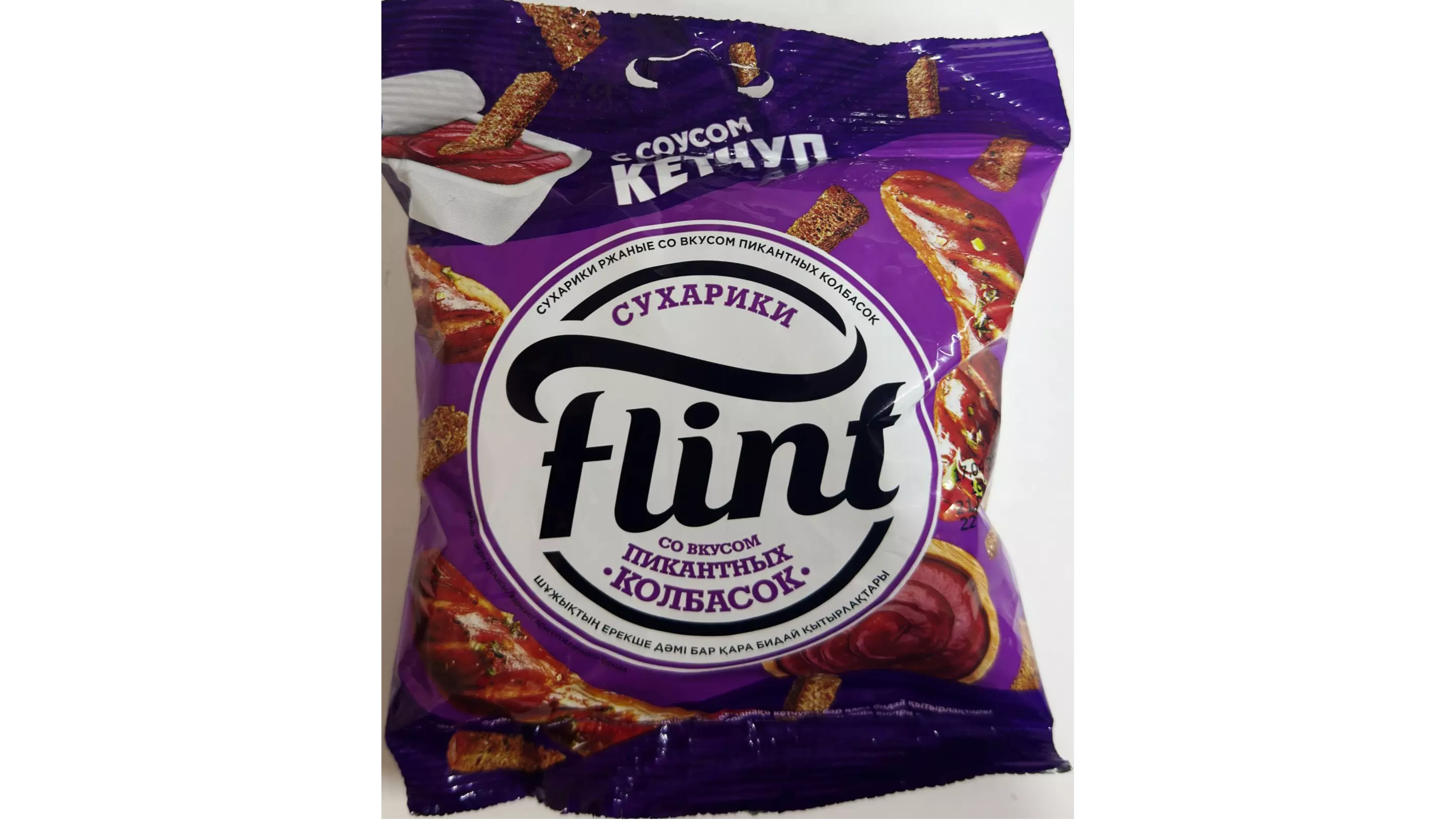 Сухарики Flint ржаные пикантные колбаски 80 г